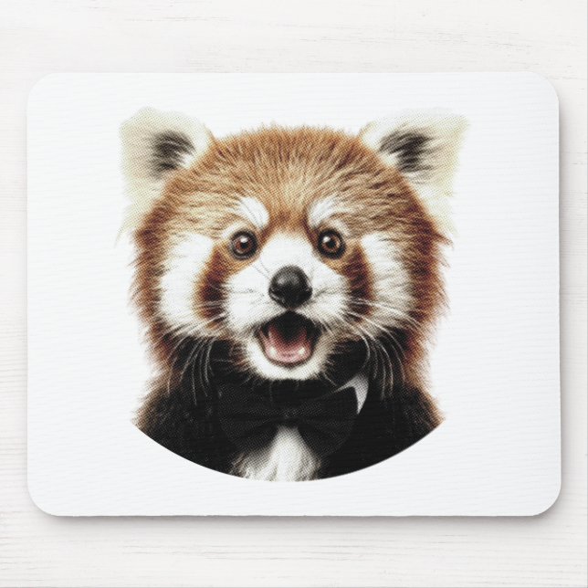 Red panda face mouse pad (Front)