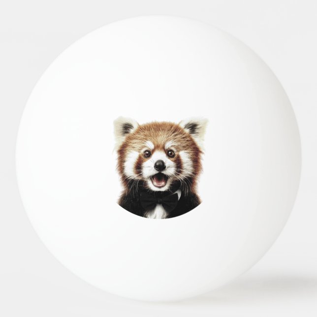Red panda face ping pong ball (Front)