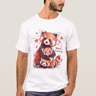 Red Panda Family: Mummy, I Love You T-Shirt