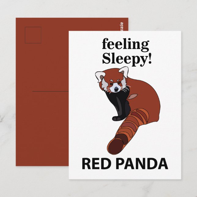 Red Panda Feeling Sleepy Funny Red Panda Postcard (Front/Back)
