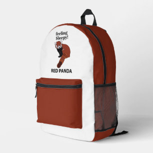 Red Panda Feeling Sleepy Funny Red Panda Printed Backpack