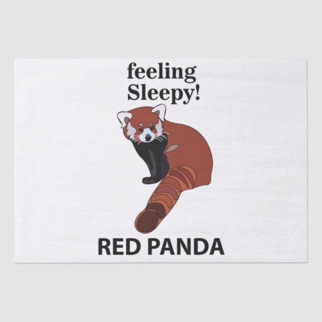 Red Panda Feeling Sleepy Funny Red Panda Tissue Paper (Front)