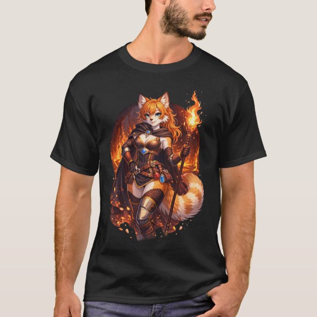 Red Panda Fire Mage T-Shirt (Front)