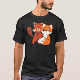 Red Panda Fox Hugging Red Pandas Animal Graphi T-Shirt
