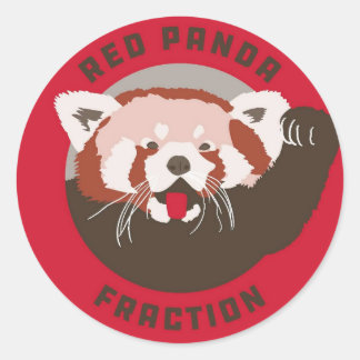 Red Panda Fraction Logo Classic Round Sticker