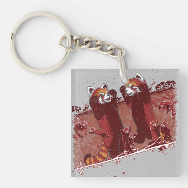 Red Panda Fury Key Ring (Front)