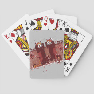 Red Panda Fury Playing Cards
