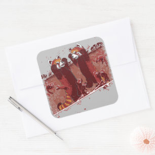 Red Panda Fury Square Sticker