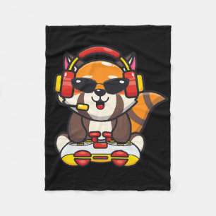 Red Panda Gamer Funny Red Pandas Animal Lover Grap Fleece Blanket