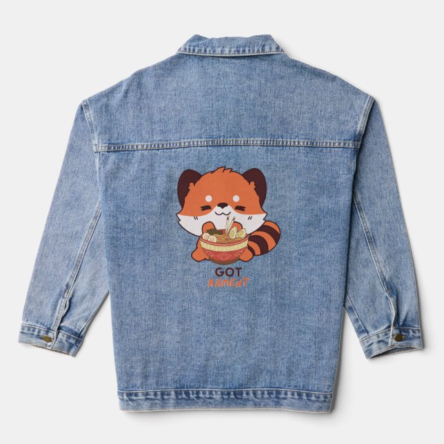 Red Panda: Got Ramen? Denim Jacket (Back)