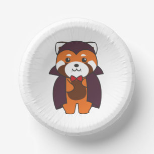 Red Panda Halloween Cute Devil Vampire Costume Paper Plate