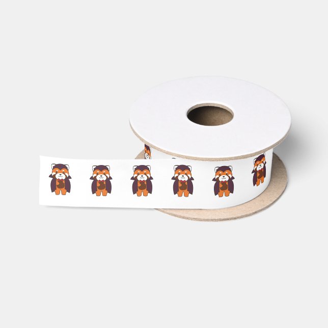 Red Panda Halloween Cute Devil Vampire Costume Satin Ribbon (Spool)