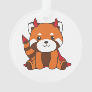 Red Panda Halloween Cute Devil Witch Costume Ornament