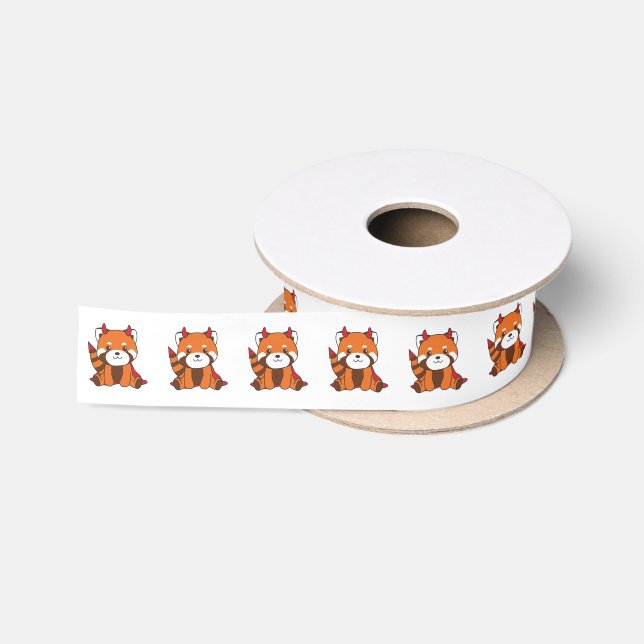 Red Panda Halloween Cute Devil Witch Costume Satin Ribbon (Spool)