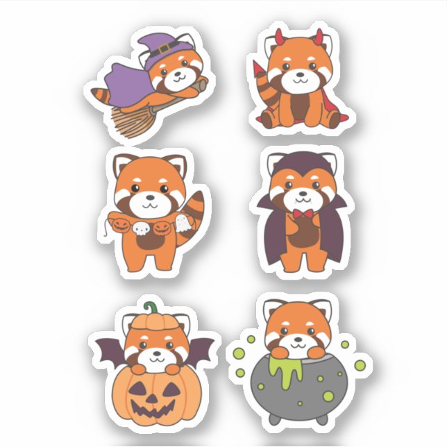 Red Panda Halloween Devil Pumpkin Vampire Costume (Front)