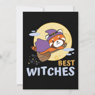 Red Panda Halloween Kids Witches Best Witches Holiday Card