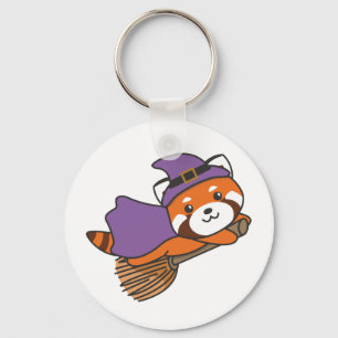 Red Panda Halloween Witch Kids Witches Costume Key Ring