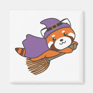 Red Panda Halloween Witch Kids Witches Costume Mag Magnet