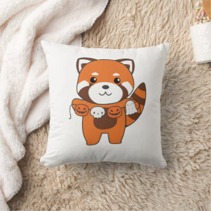 Red Panda Happy Halloween Pumpkin Costume Cushion