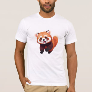 Red Panda Happy Playful Fun Jumping In The Air Joy T-Shirt