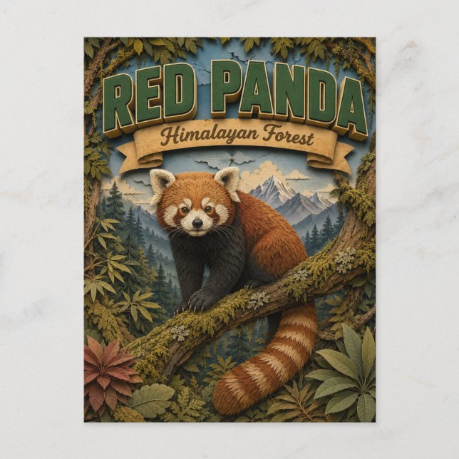 Red Panda Himalayan Forest POPCUT Postcard (Front)