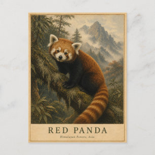 Red Panda Himalayan Forest VINTAGE Postcard