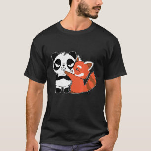 Red Panda Hugs Panda Bear  Super Cute Panda Bears T-Shirt