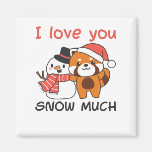 Red Panda I Love You Snow Much Snow Pun Magnet