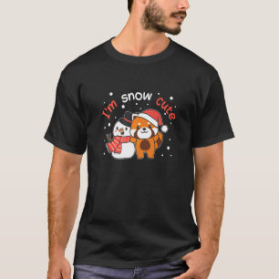 Red Panda I'm Snow Cute Snowman Snow Pun T-Shirt