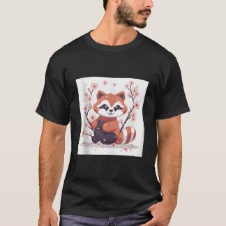 Red Panda In Cherry Blossom Garden Lovely Image T-Shirt