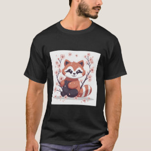 Red Panda In Cherry Blossom Garden Lovely Image T-Shirt
