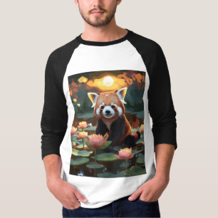 Red panda in lotus pond T-Shirt