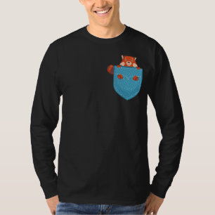 Red Panda In Pocket Funny Red Pandas Animal Lover T-Shirt