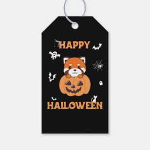 Red Panda In Pumpkin Cute Pandas Happy Halloween G Gift Tags