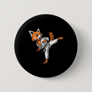 Red Panda Karate Ninja Martial Arts Kickboxing Tae 6 Cm Round Badge