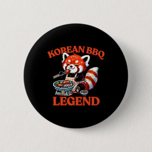 Red Panda Korean Bbq Legend  6 Cm Round Badge
