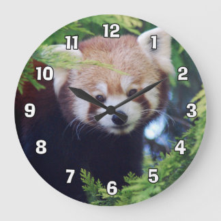 Red Panda Large Clock