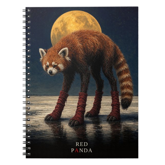 Red Panda Long Socks gothic Surreal Notebook (Front)