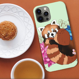 Red Panda Lotus Flowers Henna iPhone 12 Pro Max Case