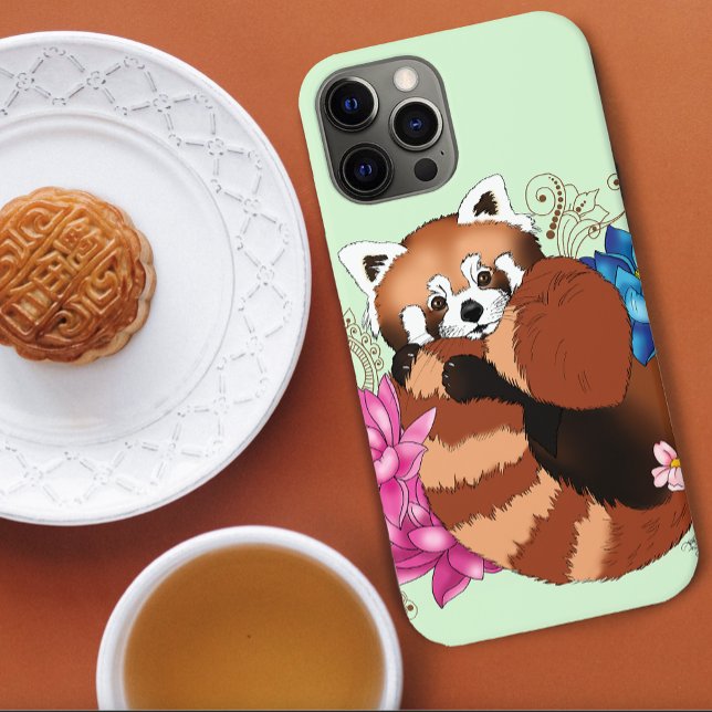 Red Panda Lotus Flowers Henna Case-Mate iPhone Case (Creator Uploaded)