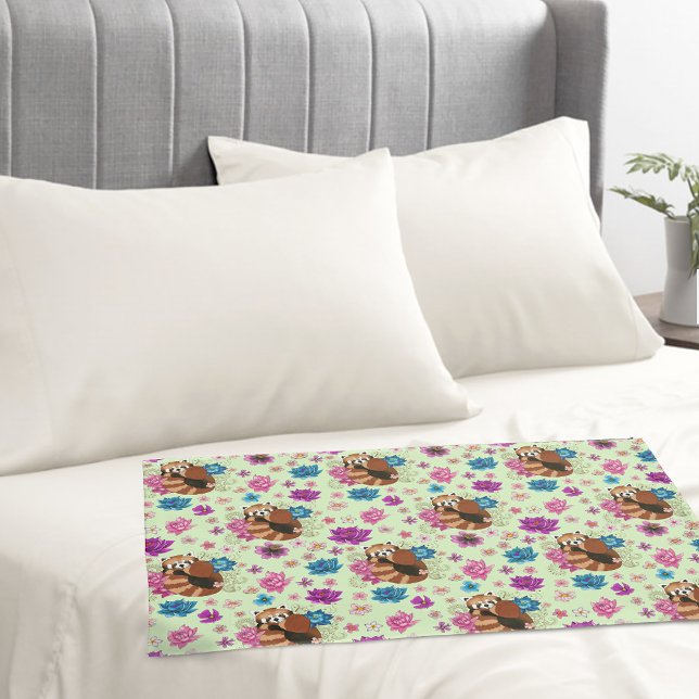 Red Panda Lotus Flowers Henna Pillowcase (Creator Uploaded)