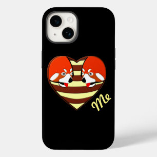 Red Panda Love heart iPhone Case