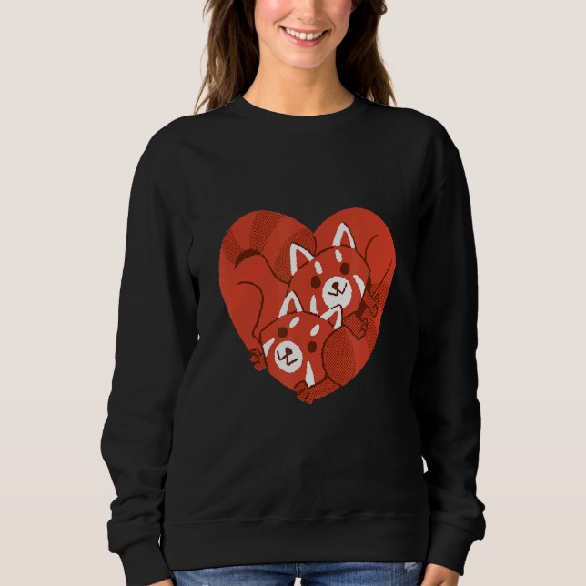 Red Panda Love  Pandas Cute Animals Bears Sweatshirt (Front)