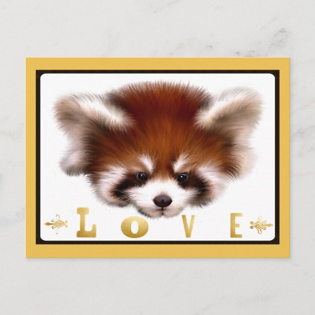 Red Panda Love Postcard (Front)