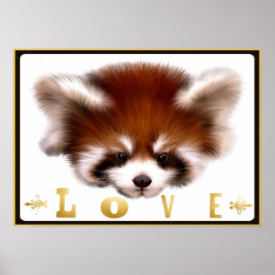 Red Panda Love Poster Art