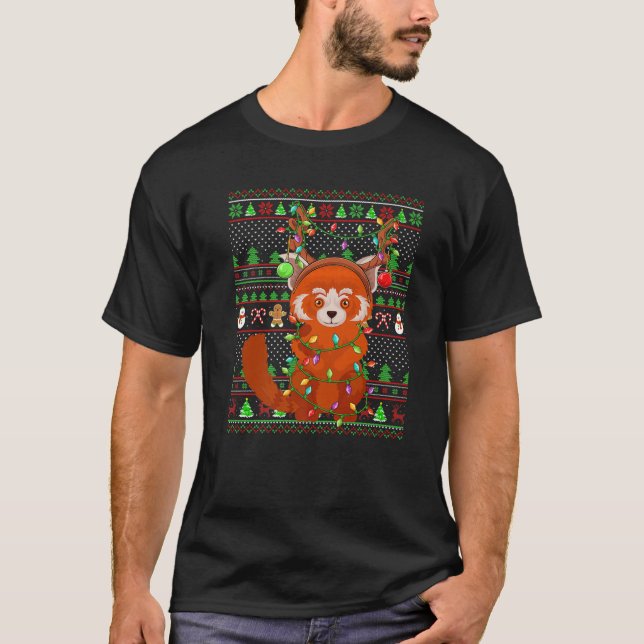 Red Panda Lover Family Matching Ugly Red Panda Chr T-Shirt (Front)