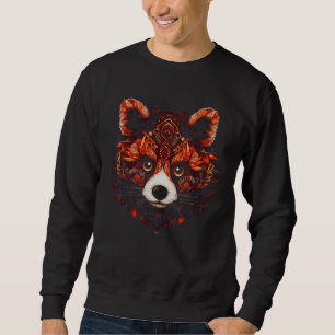 Red Panda Mandala Artwork Animal Motif Red Panda Sweatshirt