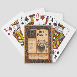 Red Panda, Mediaeval Bestiary Art Playing Cards