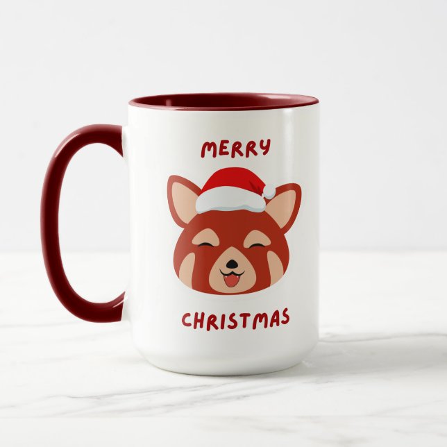 Red panda Merry Christmas Mug (Left)