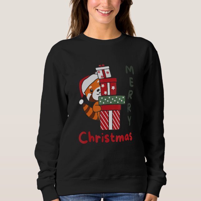 Red Panda Merry Christmas Winter Red Pandas Christ Sweatshirt (Front)
